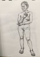 ふじよしさん手の甲が大きい。どすっと立っている。