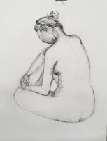 みずのさん 首と肩、足から横の体の大きさがよく出た。向こうの手が出てくるところが難しい。場所で損している。